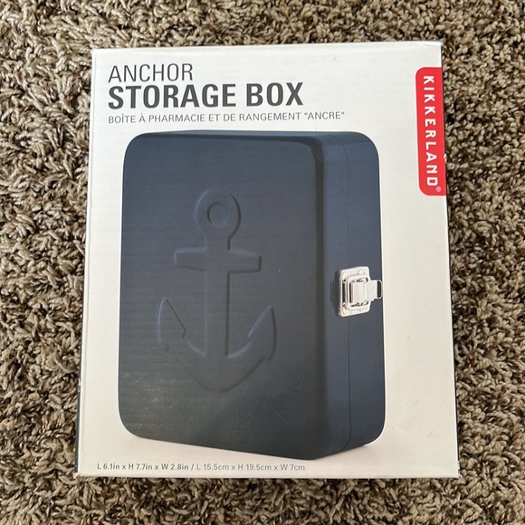 Kikkerland anchor box blue latching new in box - Picture 6 of 8